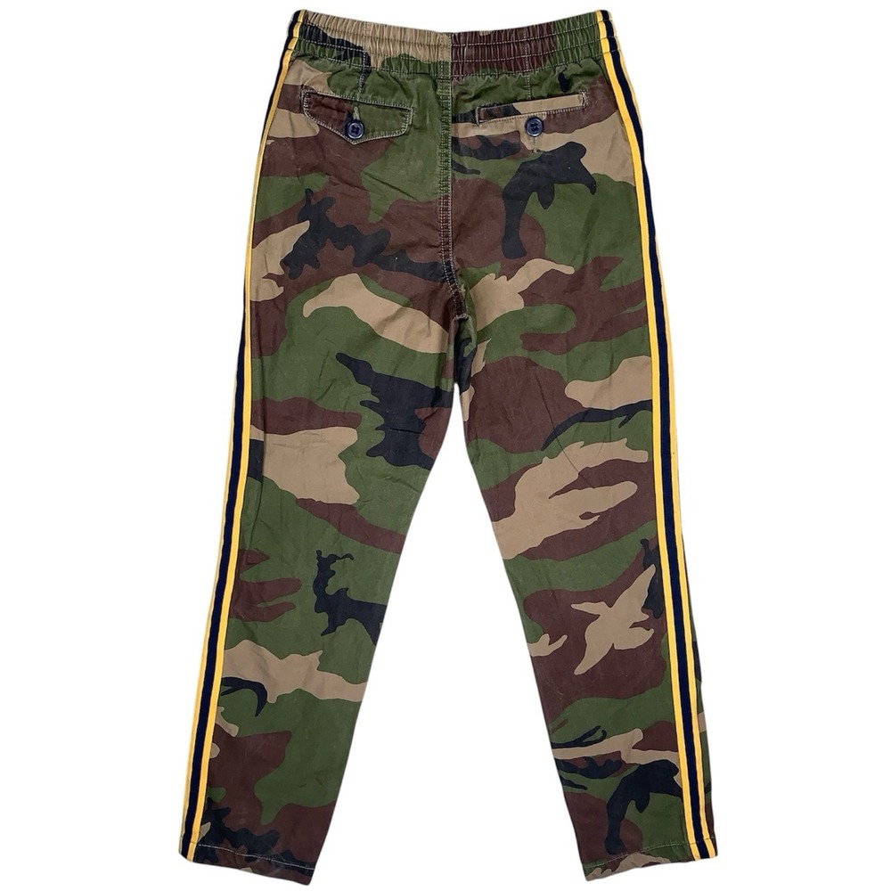 Vintage Polo Ralph Lauren Camo Pants‎ Boys 7 Camouflage Woodland Yellow Striped